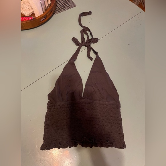 American Eagle Outfitters Tops - dark grey halter top from american eagle, size medium, never worn